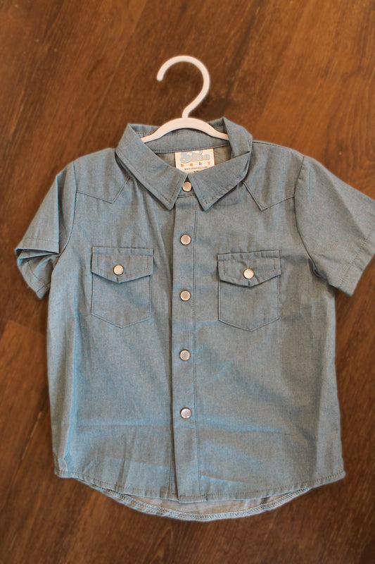 Light Denim Pearl Snap