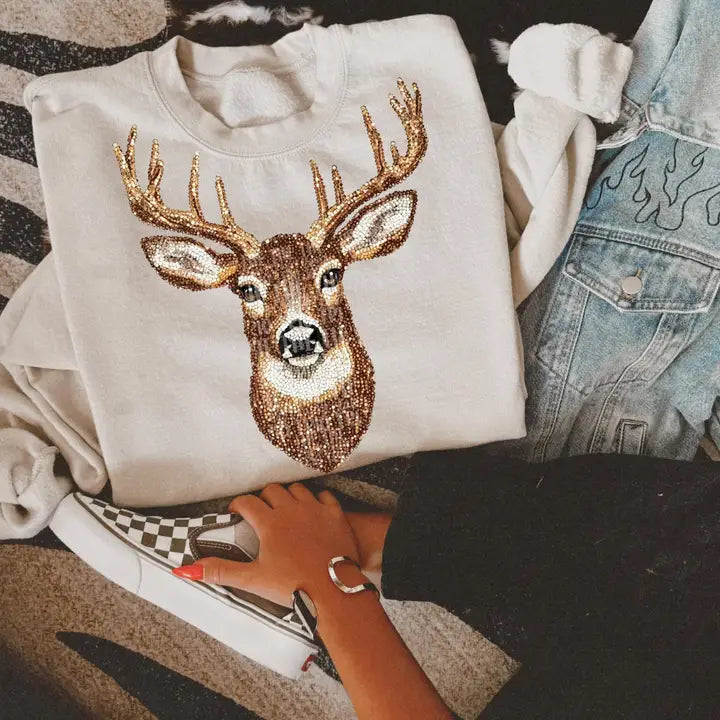 Bedazzled Deer Crew