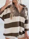 Brown Color Blocked Top