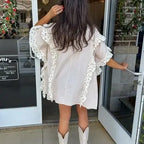 Floral Ruffle Oversized Top