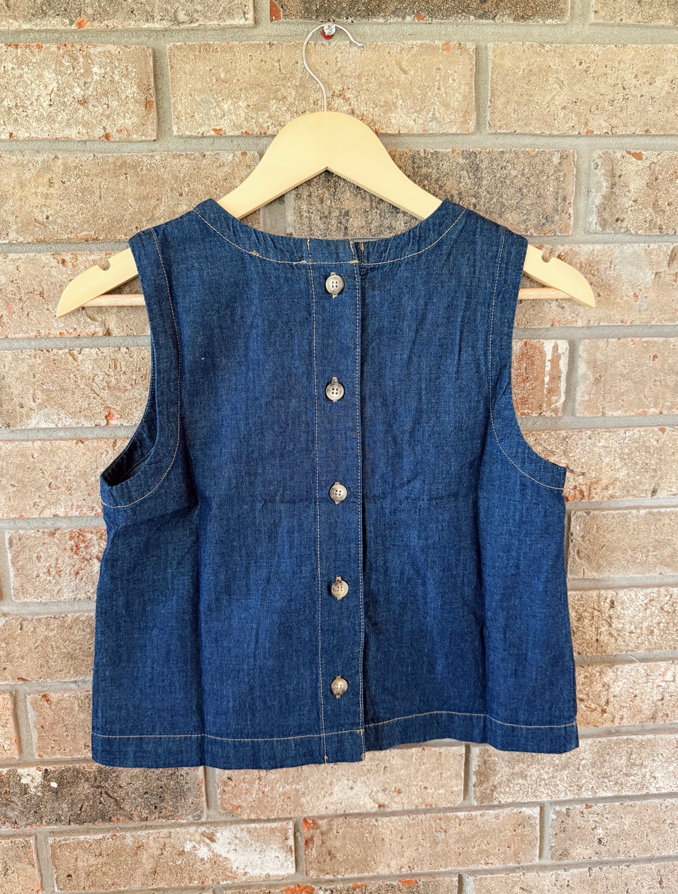 Denim Button Tank