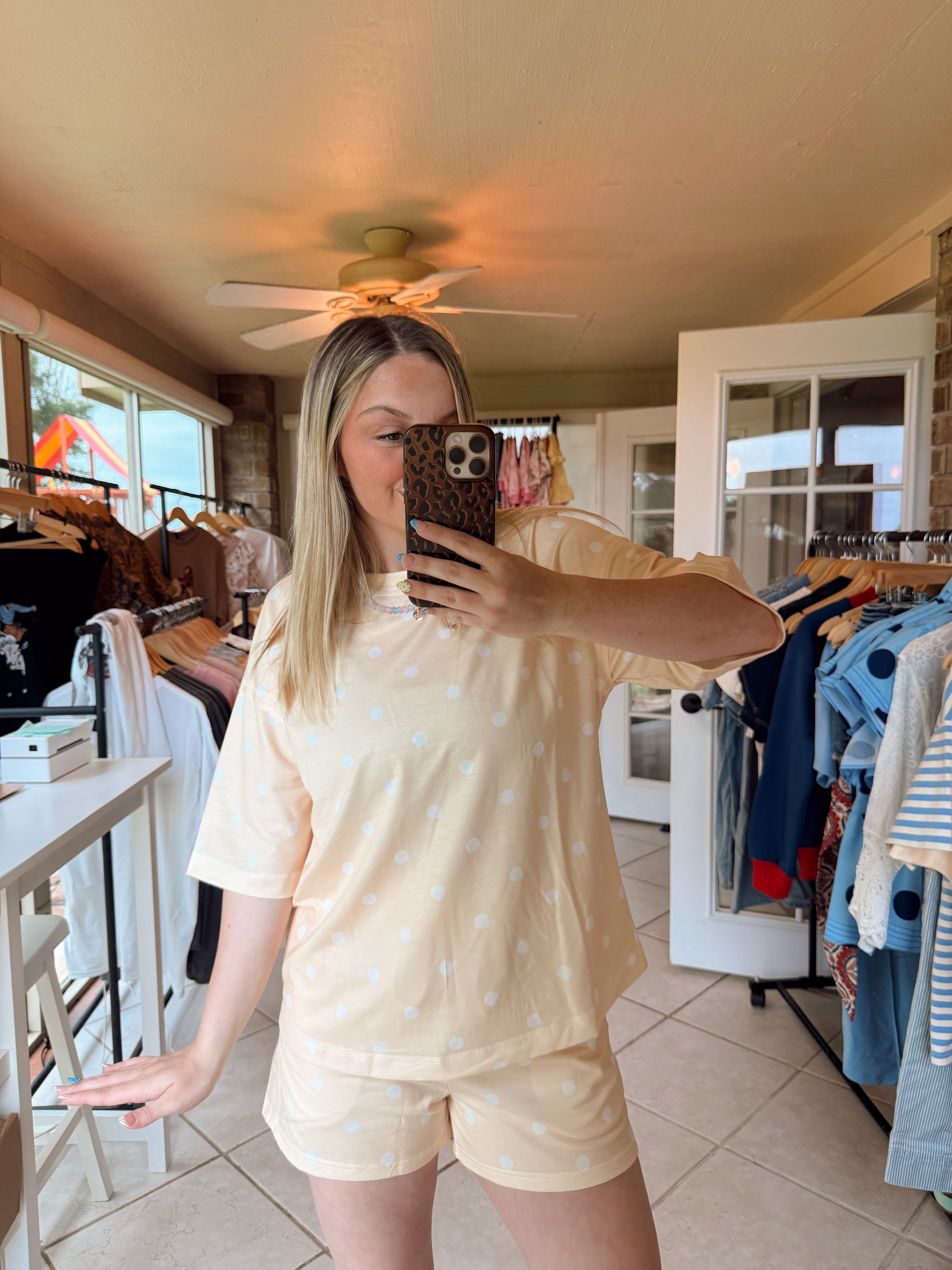 Yellow Polka Dot Set