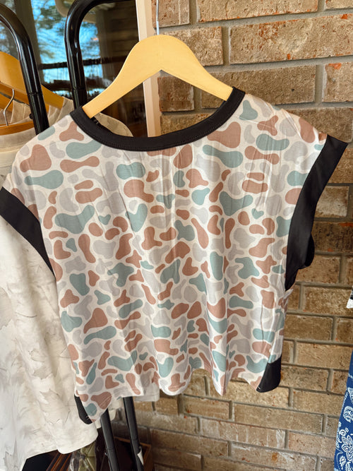 Camo Cross-Back Tee