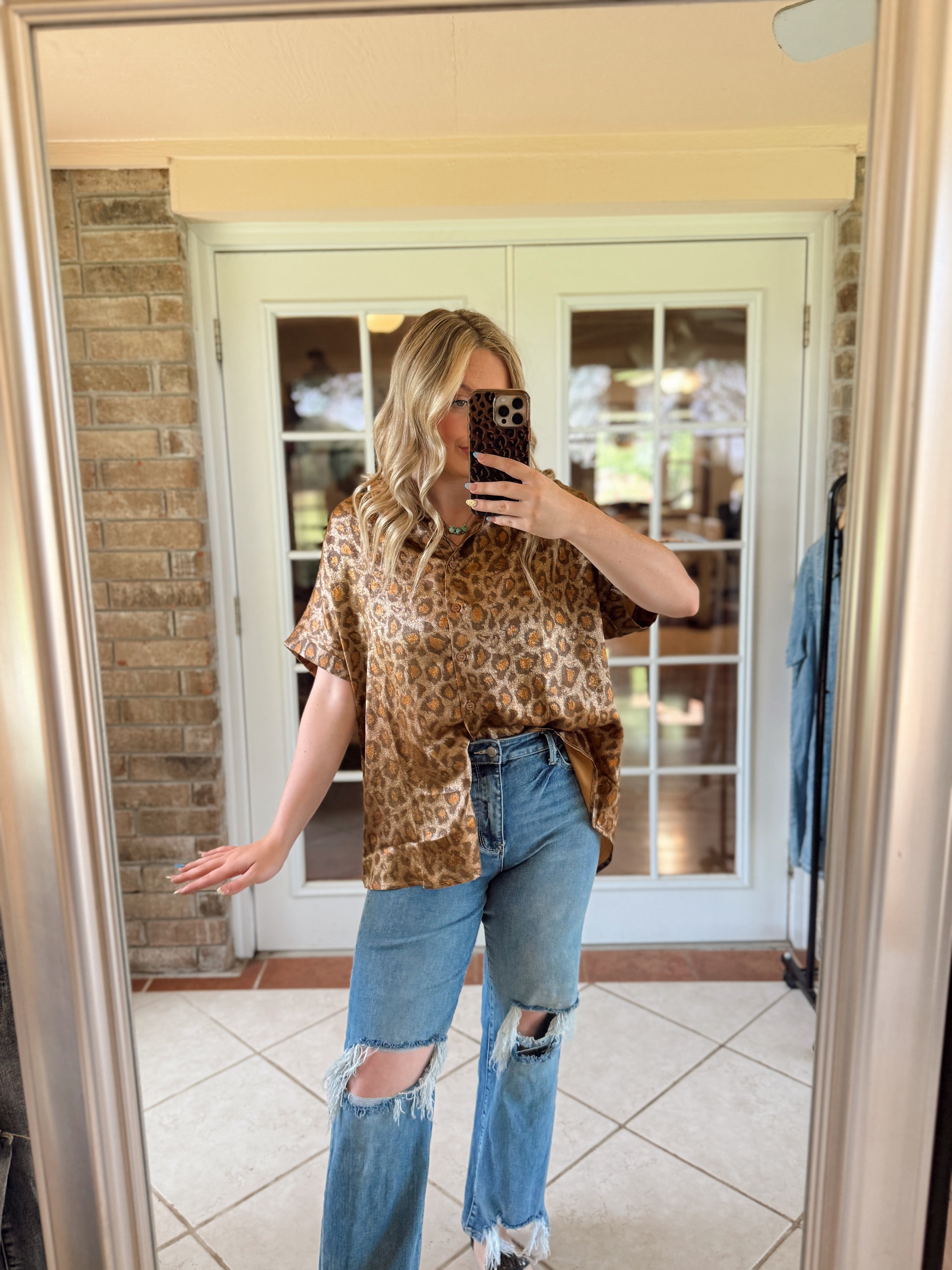 Metalic Leopard Blouse