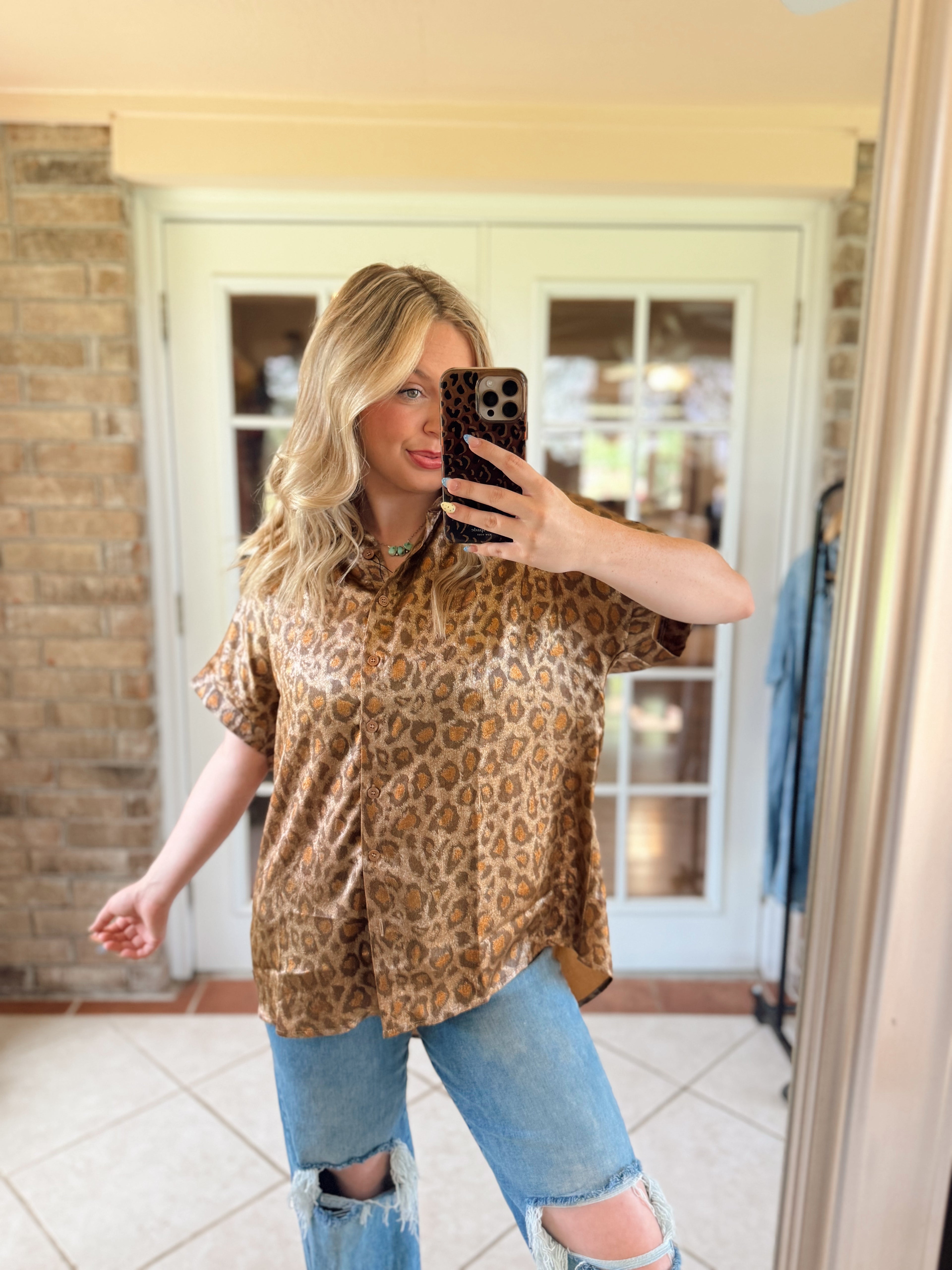 Metalic Leopard Blouse