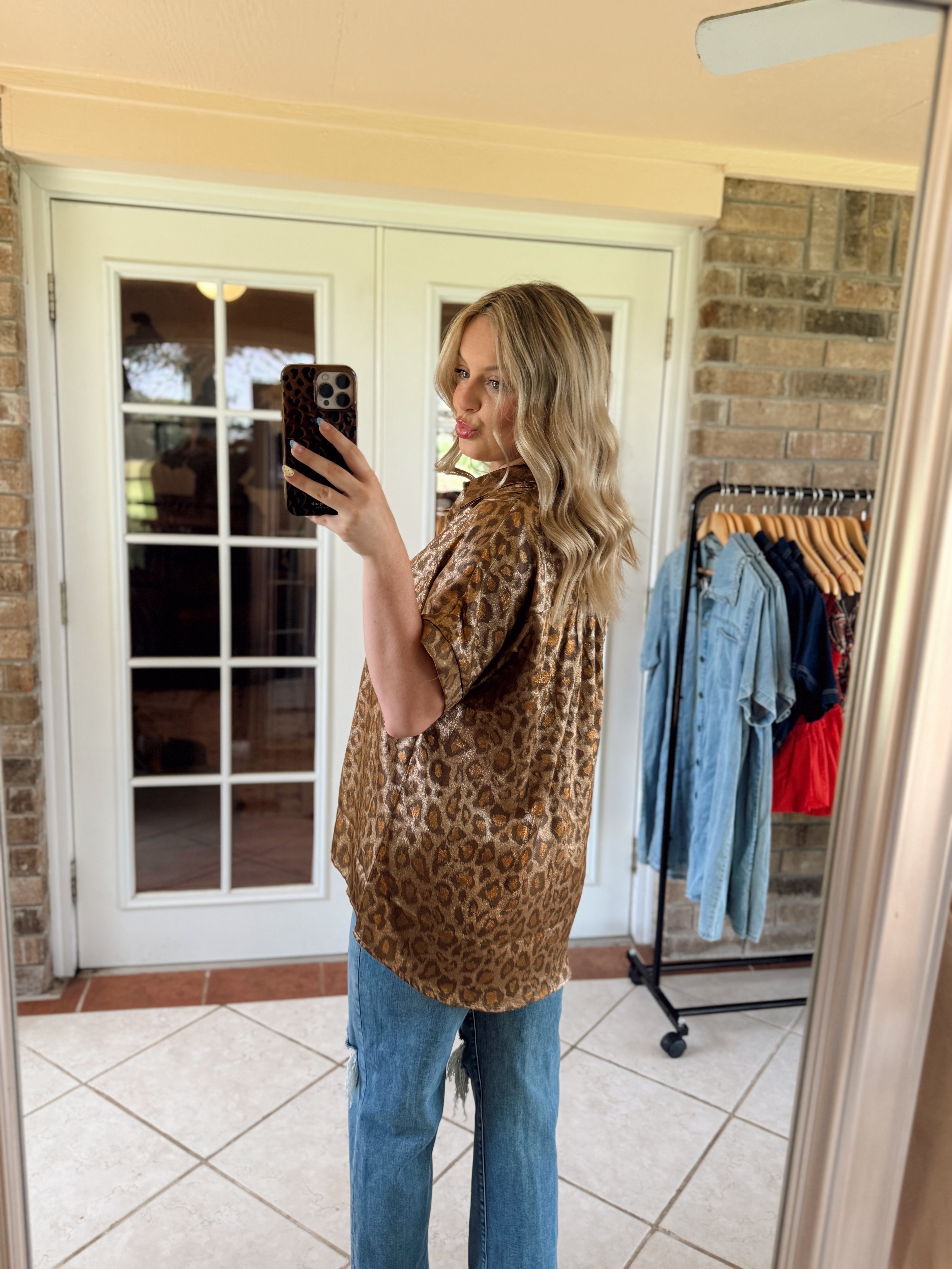 Metalic Leopard Blouse