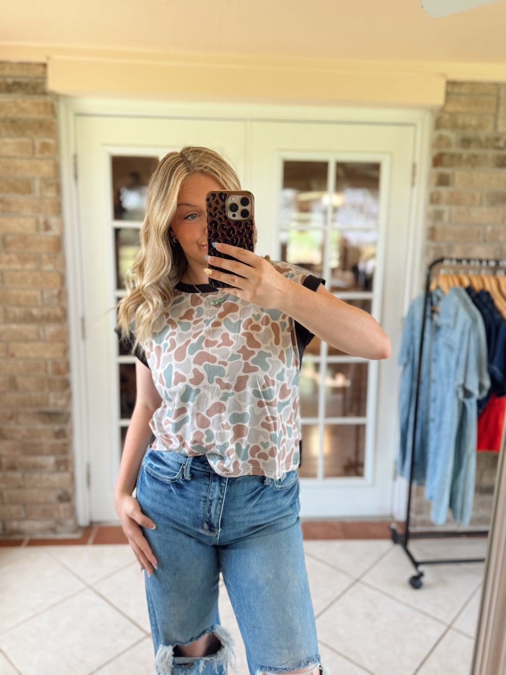 Camo Cross-Back Tee