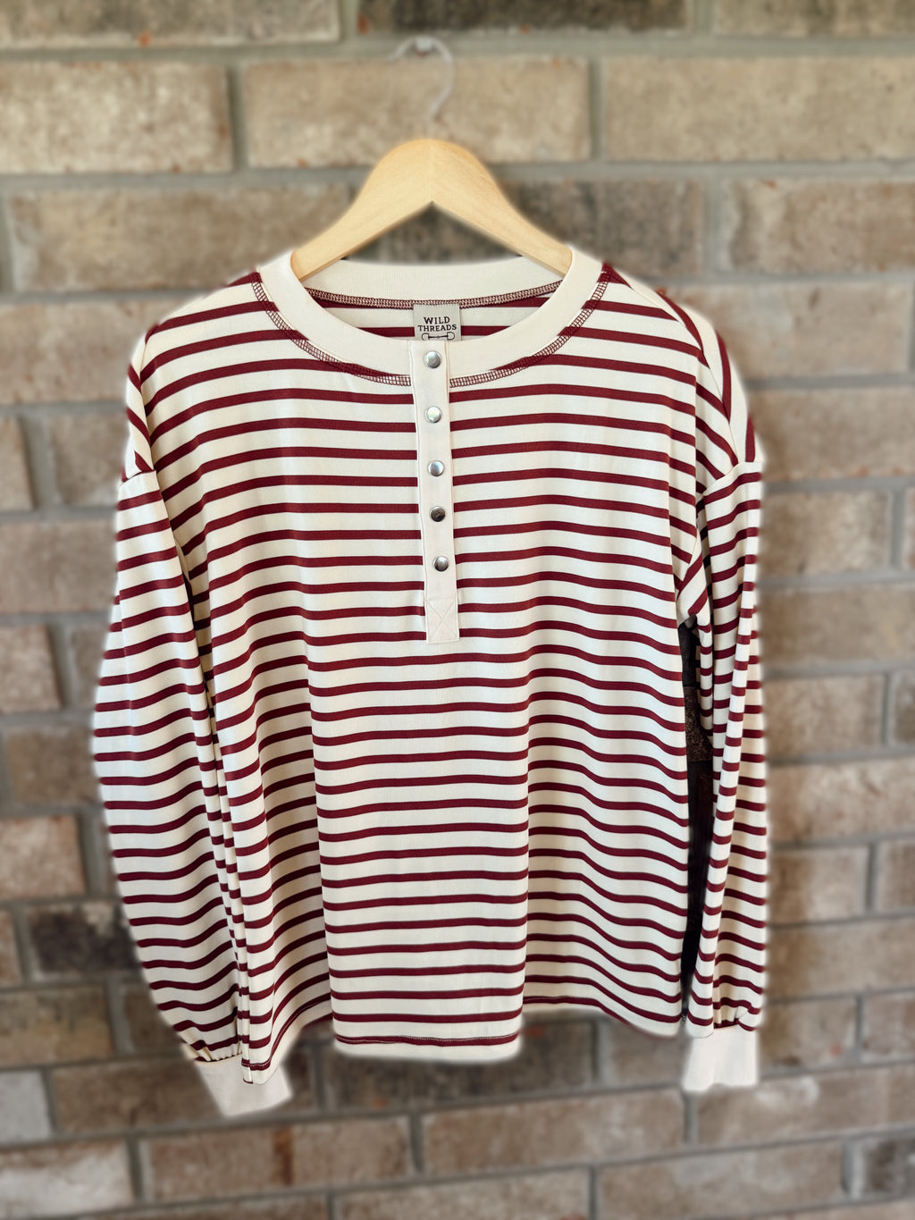 Striped Henley Long Sleeve