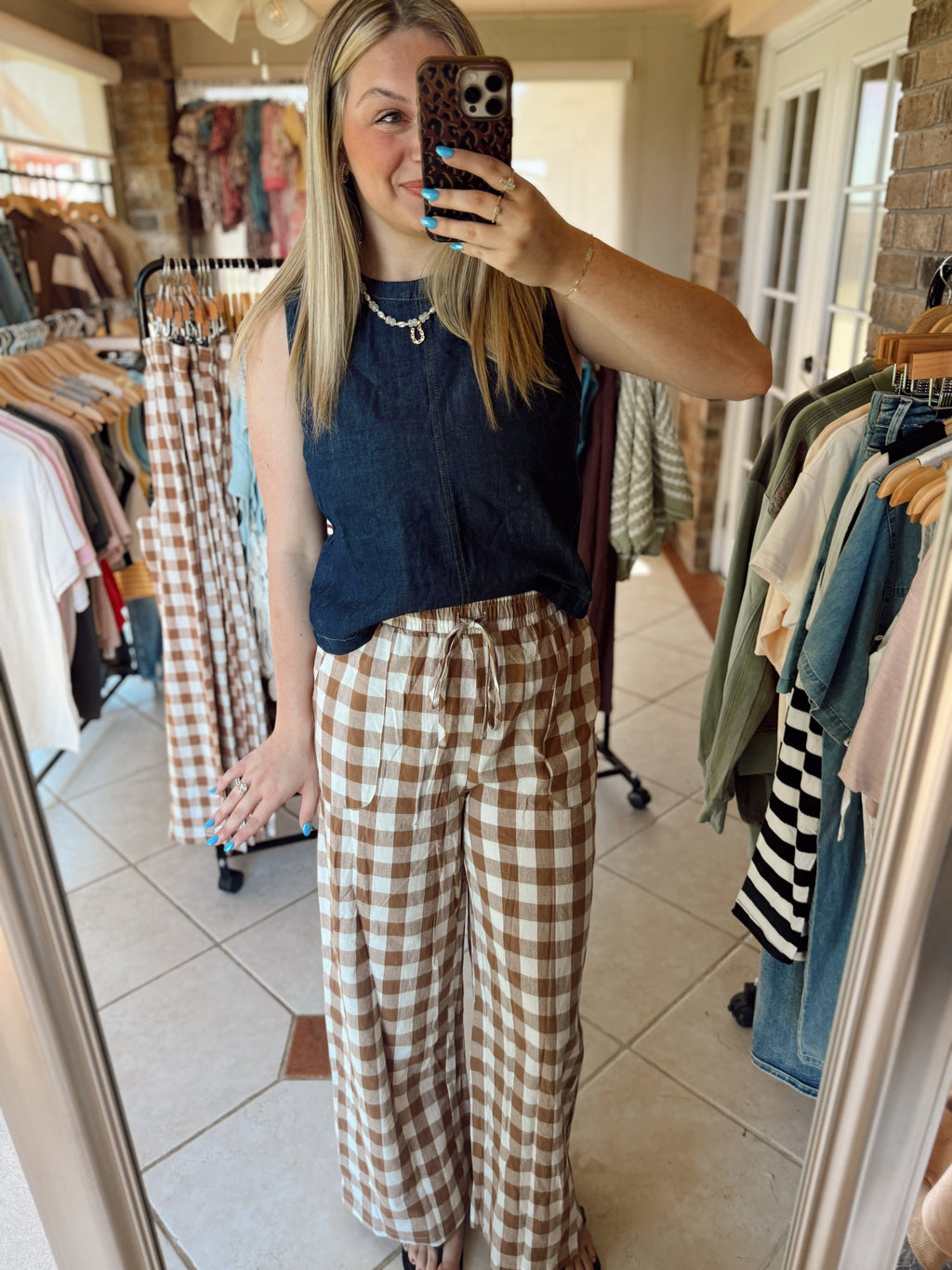 Saddle Check Trouser