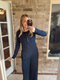 Navy Wide Leg Pants