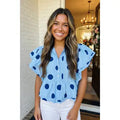 Polka Dot Ruffle Top