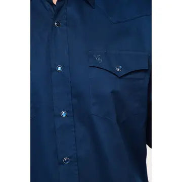 Mens Navy Pearl Snap