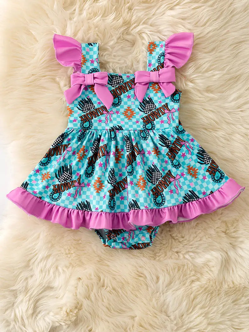 Howdy Checkered Bubble Dress