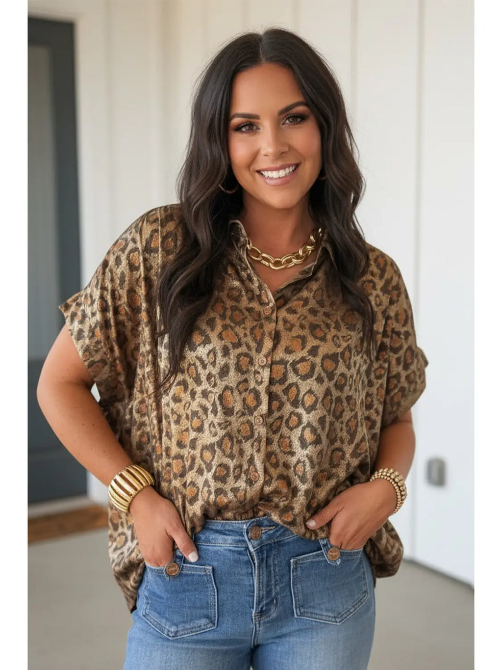 Metalic Leopard Blouse