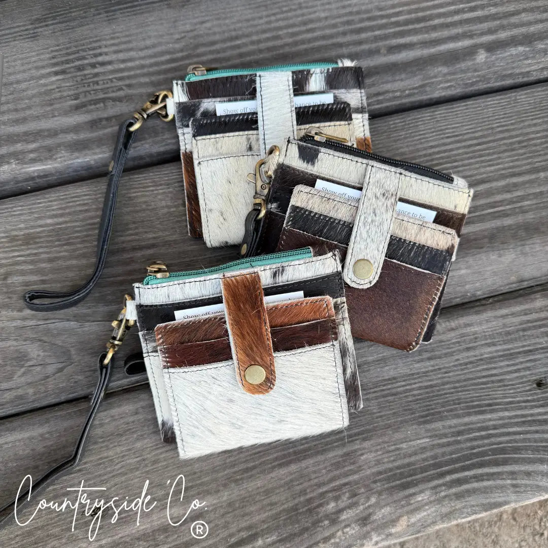 Cowhide Wristlet Wallet