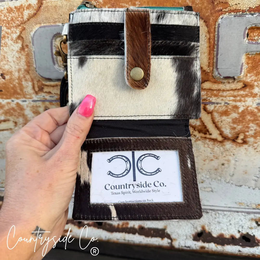 Cowhide Wristlet Wallet