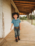 Light Denim Pearl Snap