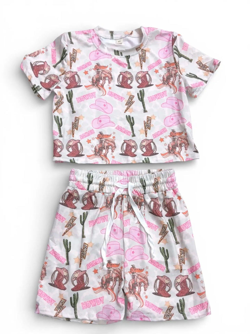 Pink Horse Shorts Set