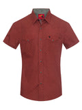 Mens Red Short Sleeve Pearl Snap